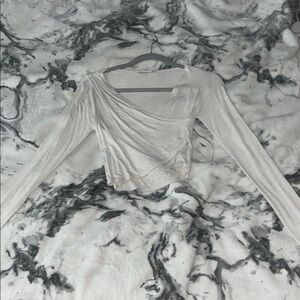 Talulu XS Elegant Cream Crop Long Sleeve Women's Top SOOO SOFT & SEXY